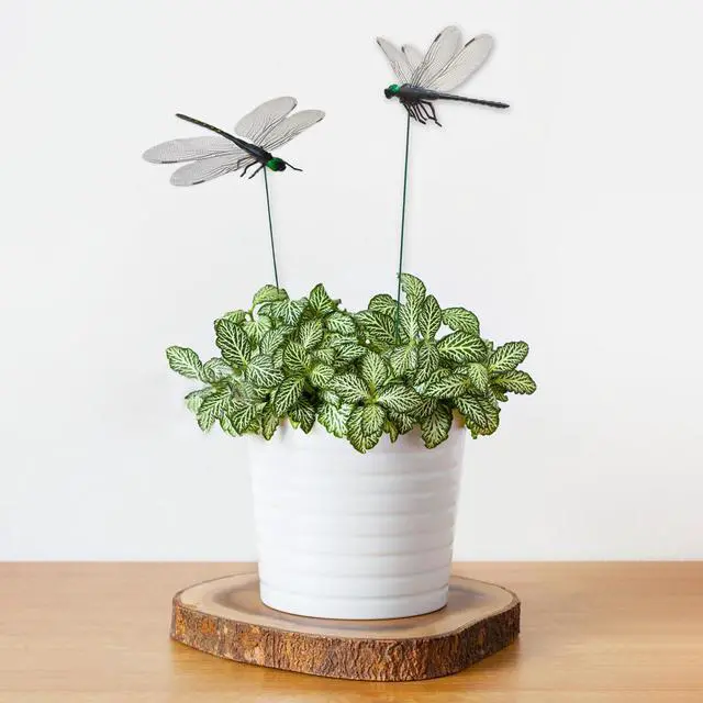 Alt view image 2 of 7 - 10 Pcs Dragonfly Decorative Stakes, Lifelike 3D PVC Big Dragonflies Decor