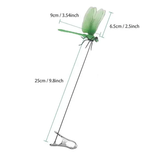 Alt view image 2 of 6 - 3PCS Outdoor Decoration Dragonfly Clip 3D Simulation Dragonfly Realistic Garden Decoration Clip Creative hat Clip Natural Organic Concept