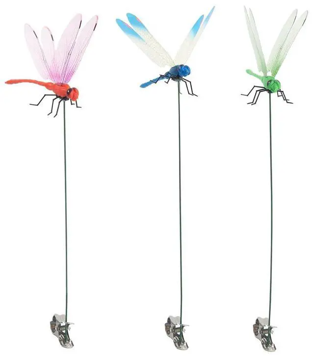 Main image of 3PCS Outdoor Decoration Dragonfly Clip 3D Simulation Dragonfly Realistic Garden Decoration Clip Creative hat Clip Natural Organic Concept