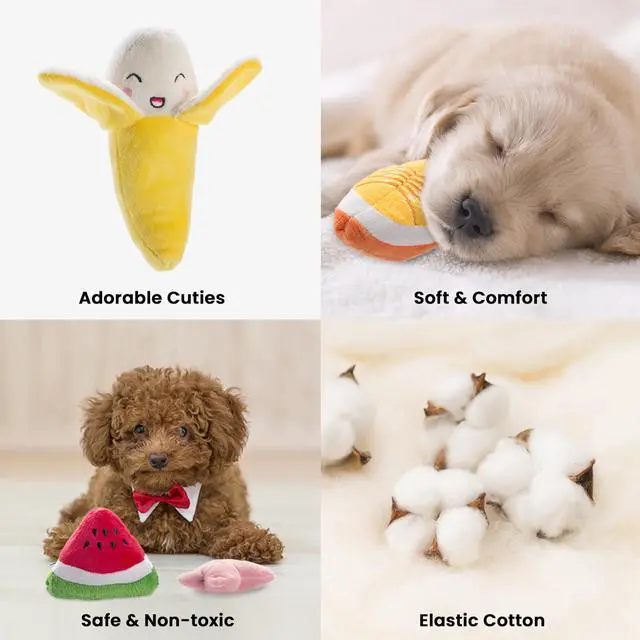 Alt view image 2 of 7 - Dog Squeaky Toys, Plush Small Dog Toys for Dogs, Stuffed with Squeakers,12 pcs Puppy Toys with a Carrying Bag for Small Medium Size