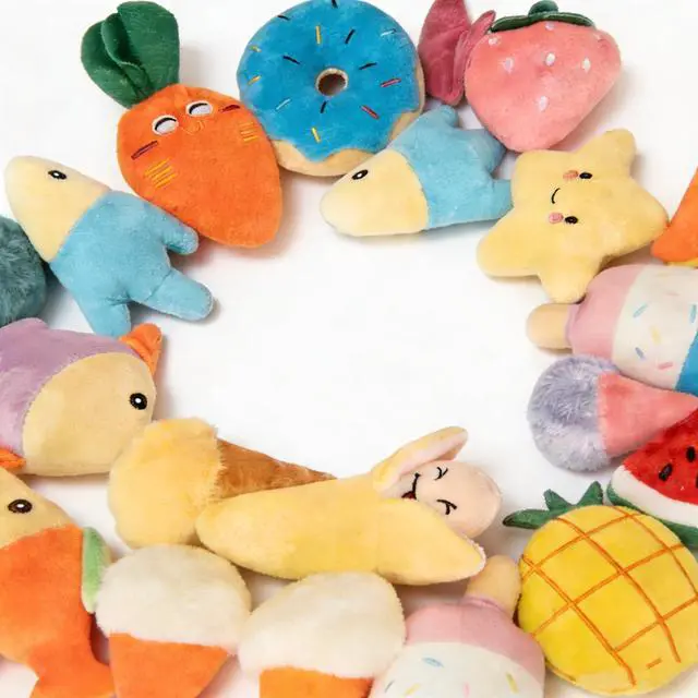 Alt view image 7 of 7 - 19 Pack Puppy Squeaky Dog Toys Set Plush Puppies,Cute Chew Pets Dog Toy with Squeakers for Small Dogs Playtime