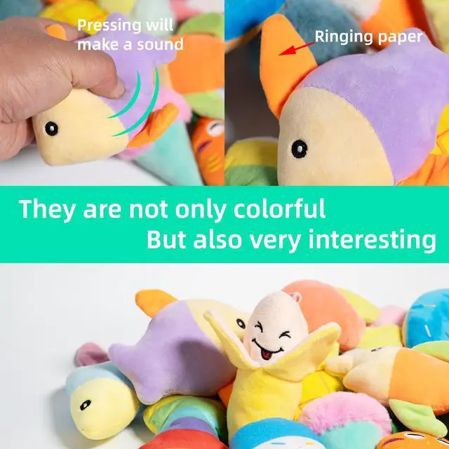 Alt view image 5 of 7 - 19 Pack Puppy Squeaky Dog Toys Set Plush Puppies,Cute Chew Pets Dog Toy with Squeakers for Small Dogs Playtime