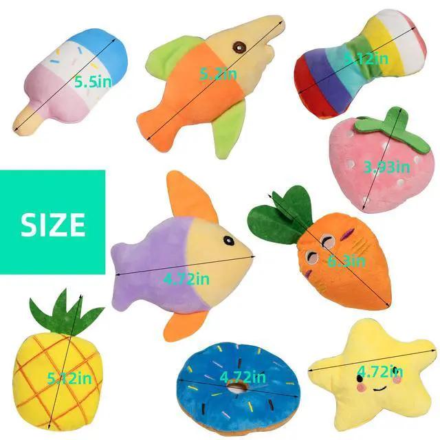 Alt view image 3 of 7 - 19 Pack Puppy Squeaky Dog Toys Set Plush Puppies,Cute Chew Pets Dog Toy with Squeakers for Small Dogs Playtime
