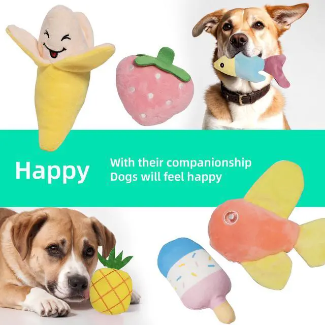 Alt view image 4 of 7 - 19 Pack Puppy Squeaky Dog Toys Set Plush Puppies,Cute Chew Pets Dog Toy with Squeakers for Small Dogs Playtime