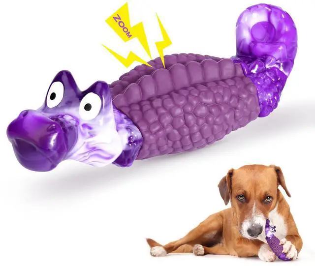 Main image of Tough Dog Chew Toys for Aggressive Chewers, Squeaky Indestructible Dog Toy for Large Dogs to Keep Them Busy & Reduce Boredom for Small, Medium, Large Breed, Bacon Flavor