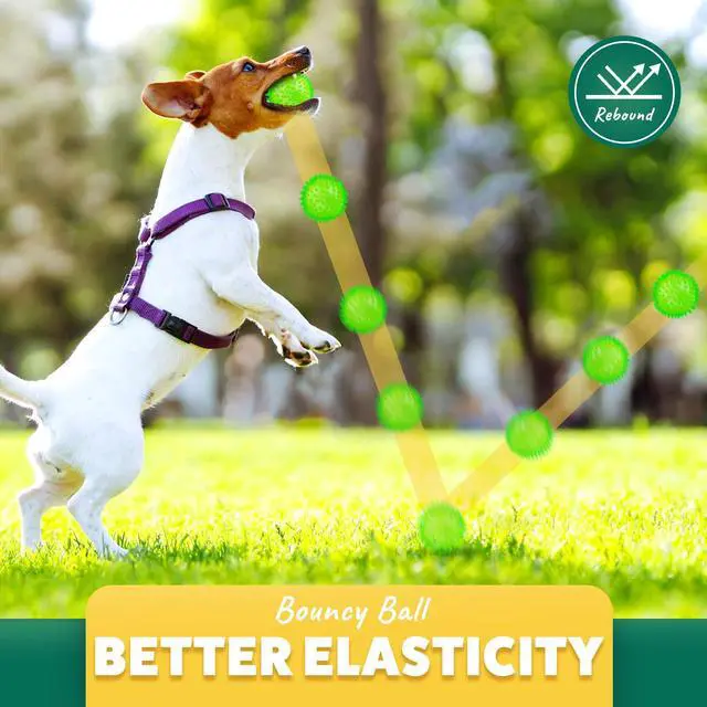 Alt view image 7 of 7 - 2 Different Functions Interactive Ball for Dogs 2.5 Squeaky Dog Balls Toys and Puppy Teething Chew Toy Balls for Small Dogs for Clean Teeth and Training 5Pcs