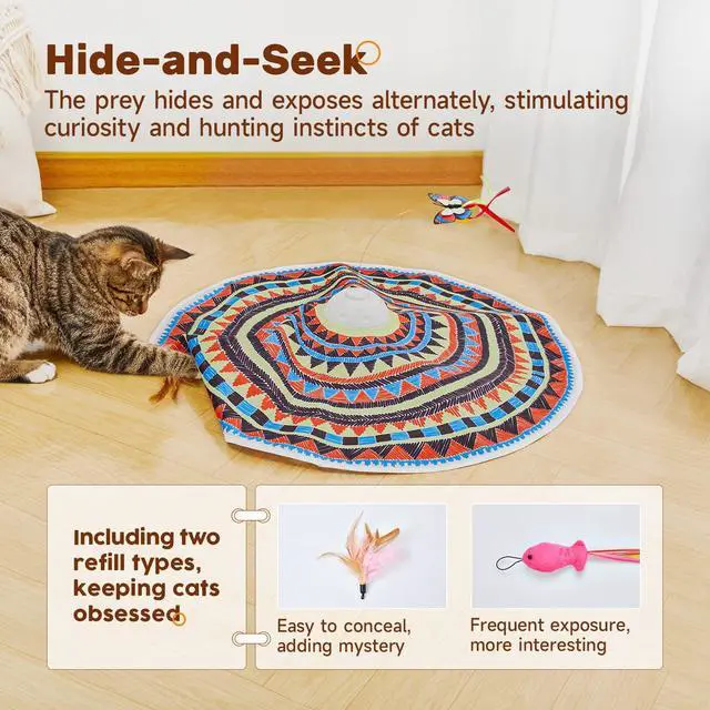 Alt view image 2 of 5 - Cat Toys Chargeable, 3in1 Hide and Seek, Interactive Fun