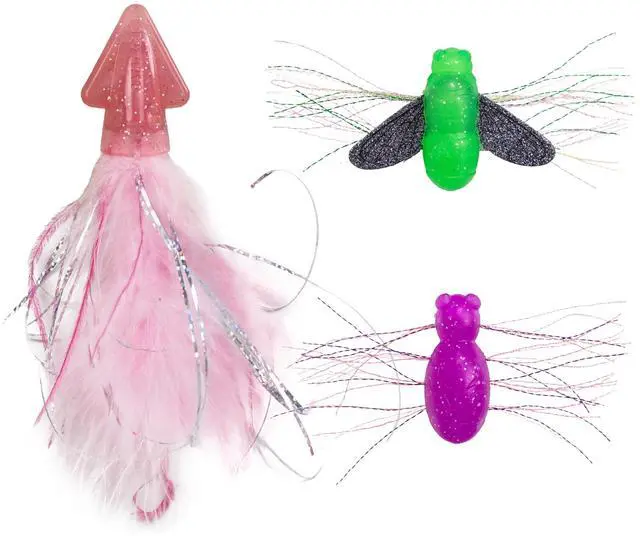Main image of Squish Prey Cat Toys for Cats & Kittens, Multi-Textured Soft & Squishy for Bat & Carry, Catnip Infused, 25" Long, 3-Pack (Squid, Spider, Fly)