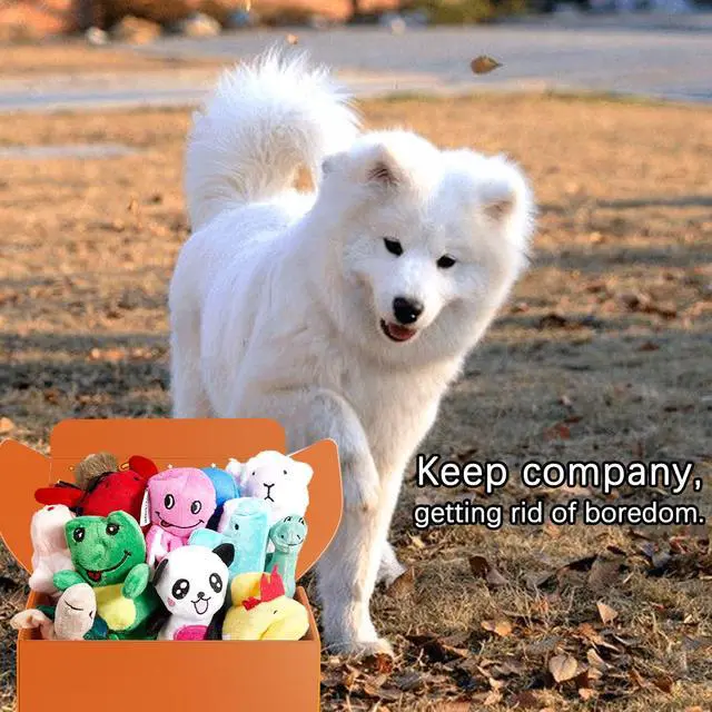 Alt view image 6 of 7 - Squeaky Plush Dog Toy Pack for Puppy, Small Stuffed Puppy Chew Toys 12 Dog Toys Bulk with Squeakers, Cute Soft Pet Toy for Small Medium Size Dogs