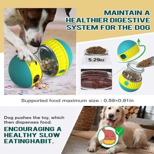 Alt view image 4 of 6 - Dog Puzzle Toy Adjustable Treat Dispensing Ball Food Dispenser Tough Slow Feeder Puppy Enrichment Training Toy Pet Interactive Chase Toys for Small Medium Large Dogs to Keep Them Busy, Green