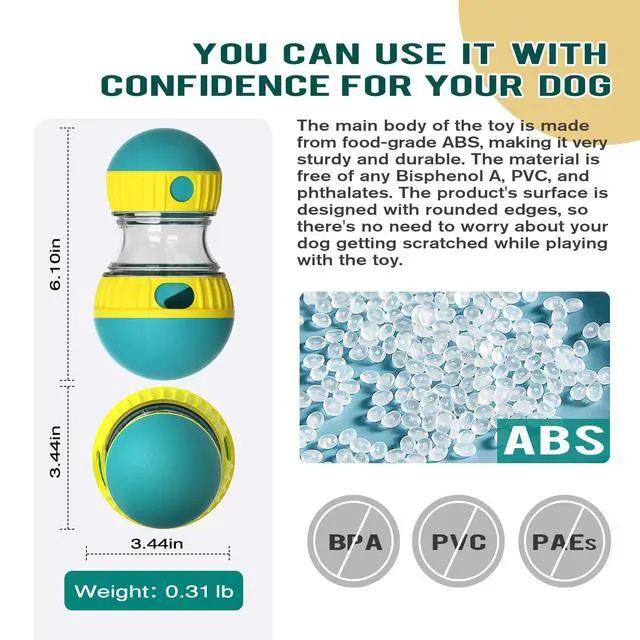 Alt view image 5 of 6 - Dog Puzzle Toy Adjustable Treat Dispensing Ball Food Dispenser Tough Slow Feeder Puppy Enrichment Training Toy Pet Interactive Chase Toys for Small Medium Large Dogs to Keep Them Busy, Green