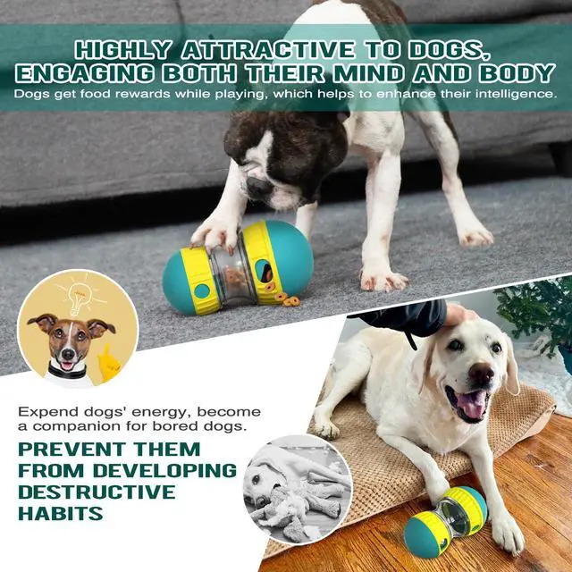 Alt view image 6 of 6 - Dog Puzzle Toy Adjustable Treat Dispensing Ball Food Dispenser Tough Slow Feeder Puppy Enrichment Training Toy Pet Interactive Chase Toys for Small Medium Large Dogs to Keep Them Busy, Green