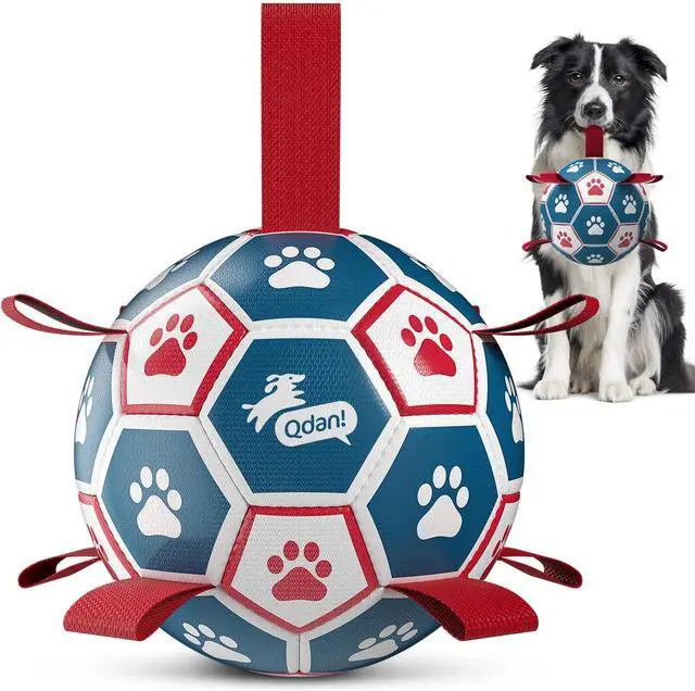 Main image of Dog Balls, 6 Inch Dog Soccer Ball with Straps, Herding Balls for Dogs