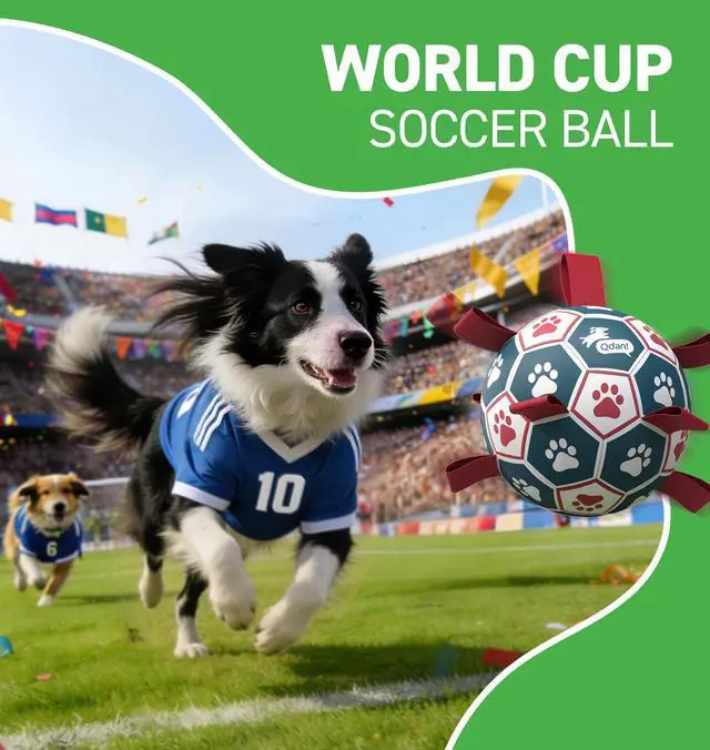 Alt view image 3 of 7 - Dog Balls, 6 Inch Dog Soccer Ball with Straps, Herding Balls for Dogs