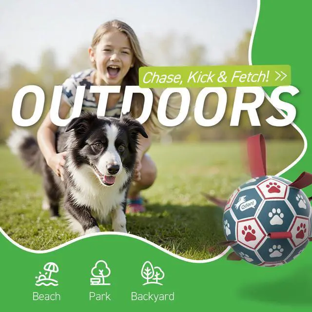Alt view image 7 of 7 - Dog Balls, 6 Inch Dog Soccer Ball with Straps, Herding Balls for Dogs