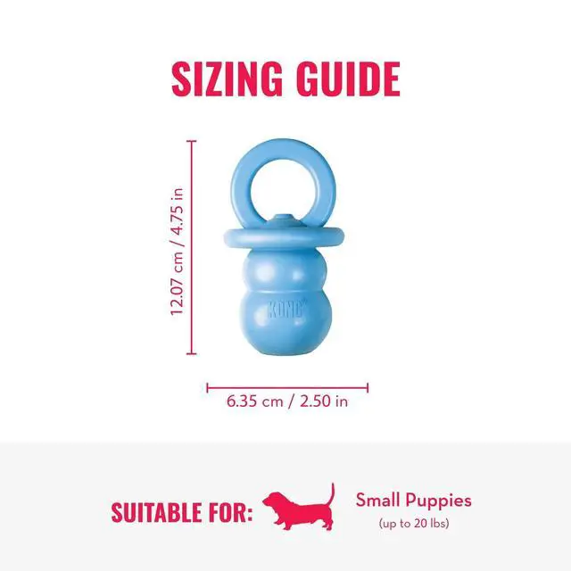 Alt view image 3 of 7 - Puppy Binkie - Pacifier Dog Toy for Puppies - Stuffable Treat Chew Toy for Treats - Durable Natural Rubber for Teething Puppy - for Small Puppies - Blue