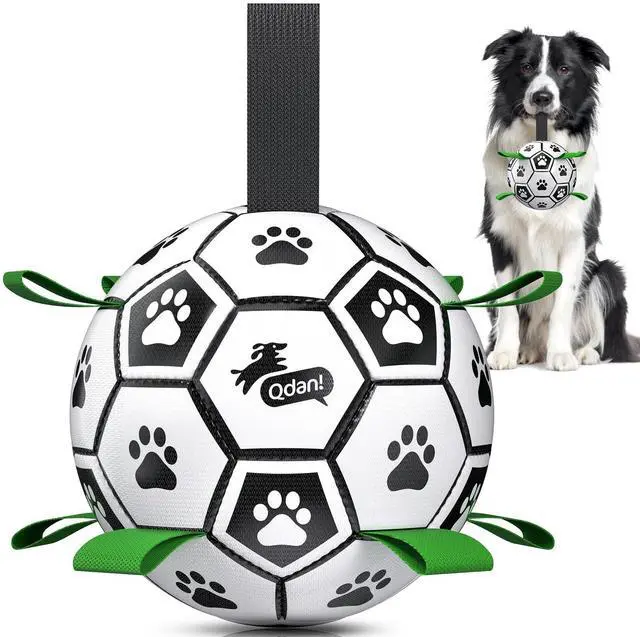 Main image of Dog Toys Dog Balls, 6 Inch Dog Soccer Ball with Straps, Herding Balls