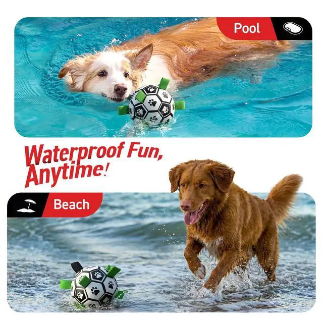 Alt view image 2 of 7 - Dog Toys Dog Balls, 6 Inch Dog Soccer Ball with Straps, Herding Balls