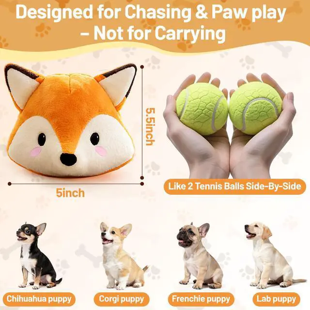 Alt view image 4 of 7 - Interactive Fox Puppy Toy for Boredom Relief - Automatic Self-Moving, Bouncing & Vibrating with Sound for Entertainment & Play | Rechargeable & Chew-Resistant for All Breed Sizes