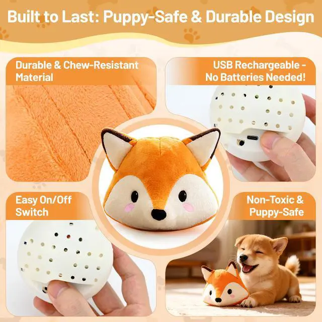 Alt view image 5 of 7 - Interactive Fox Puppy Toy for Boredom Relief - Automatic Self-Moving, Bouncing & Vibrating with Sound for Entertainment & Play | Rechargeable & Chew-Resistant for All Breed Sizes