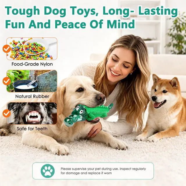 Alt view image 3 of 7 - Alligator Dog Toys for Aggressive Chewers,Medium Large Breed Dogs