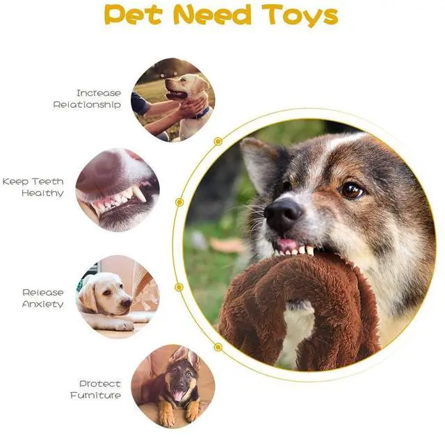 Alt view image 2 of 6 - Dog Squeak Toys, No Stuffing Plush Dogs Chew Toy Bundle for Small Medium Large Breed Chewer Tough Durable Squeaky Pet Fetch Puppy Teething Chewing Interactive to Keep Them Busy Best Birthday Gift