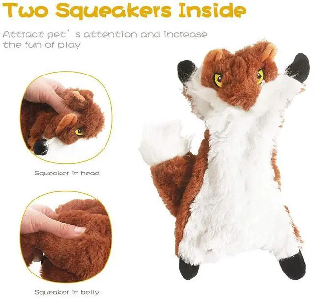 Alt view image 3 of 6 - Dog Squeak Toys, No Stuffing Plush Dogs Chew Toy Bundle for Small Medium Large Breed Chewer Tough Durable Squeaky Pet Fetch Puppy Teething Chewing Interactive to Keep Them Busy Best Birthday Gift
