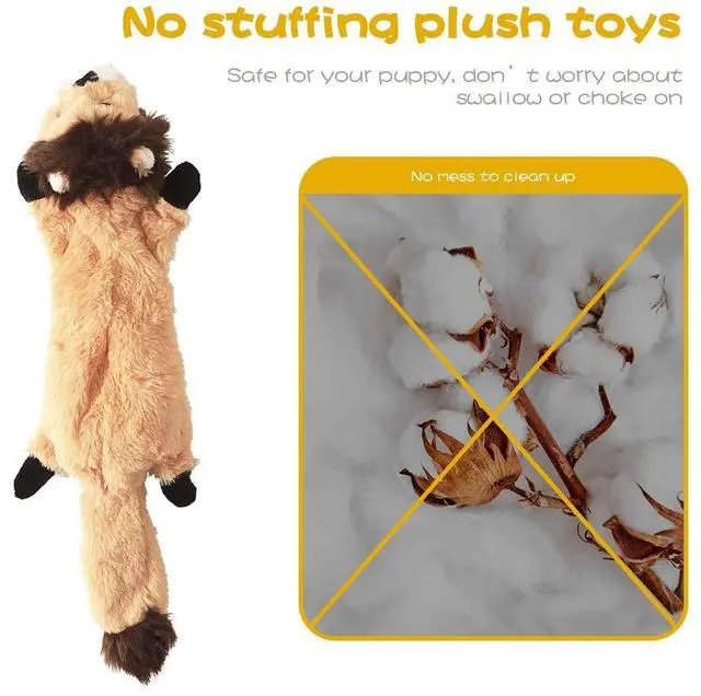 Alt view image 4 of 6 - Dog Squeak Toys, No Stuffing Plush Dogs Chew Toy Bundle for Small Medium Large Breed Chewer Tough Durable Squeaky Pet Fetch Puppy Teething Chewing Interactive to Keep Them Busy Best Birthday Gift