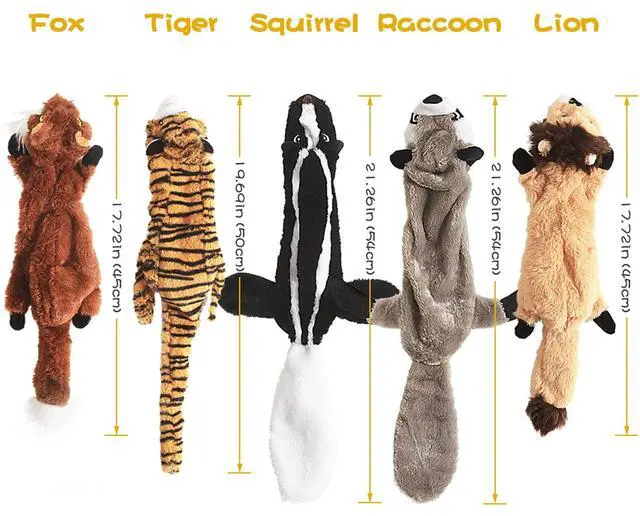Alt view image 6 of 6 - Dog Squeak Toys, No Stuffing Plush Dogs Chew Toy Bundle for Small Medium Large Breed Chewer Tough Durable Squeaky Pet Fetch Puppy Teething Chewing Interactive to Keep Them Busy Best Birthday Gift