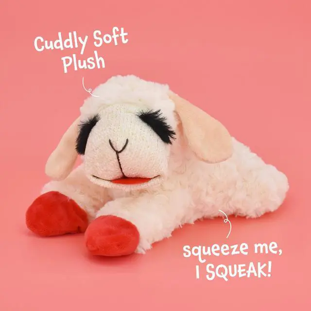 Alt view image 4 of 6 - Lamb Chop Dog Plush Toy - Squeaky Toy for Small & Medium Dogs - Extra Soft Plush - Stuffed Animal for Cuddling & Playing (10", Cream, 5 Squeakers)