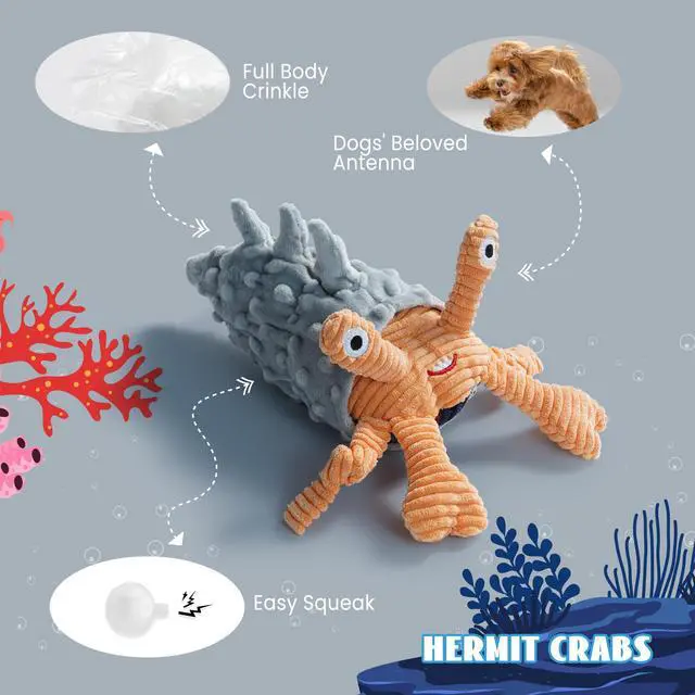 Alt view image 5 of 7 - 4 Packs Crinkle Squeaky Dog Toys for Aggressive Chewers, Tough Durable Stuffed Plush Rope Tug Puppy Chew Toy for Small Medium Large Breeds