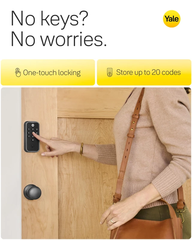 Alt view image 2 of 7 - Code Keypad Deadbolt for Keyless Front Door Entry, Black Suede