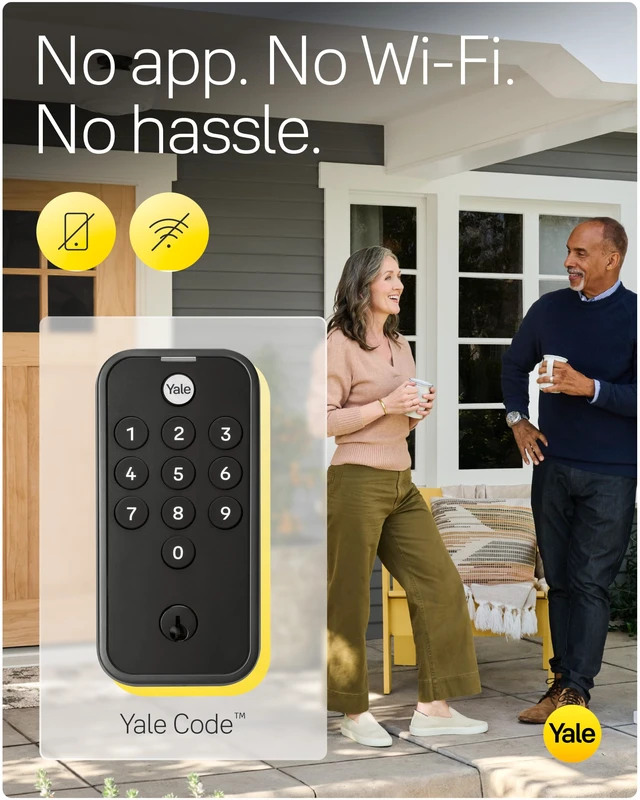 Alt view image 3 of 7 - Code Keypad Deadbolt for Keyless Front Door Entry, Black Suede