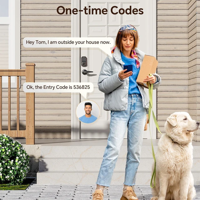 Alt view image 7 of 7 - Keyless Entry Door Lock with Handle Set | Electronic Deadbolt for Front Door, Auto Lock, One-Touch Lock, 100+ Codes, 3 Keys, Anti-Peep Code, IP54 Waterproof