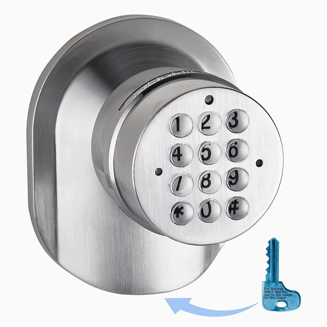 Main image of Electronic Keypad Door Knob and Lock Set with Backup Mechanical Key (Spring Latch Lock; Not Deadbolt; Not Phone Connected), Single Front keypad YL 99 Upgraded Model-B