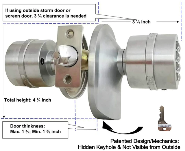 Alt view image 3 of 6 - Electronic Keypad Door Knob and Lock Set with Backup Mechanical Key (Spring Latch Lock; Not Deadbolt; Not Phone Connected), Single Front keypad YL 99 Upgraded Model-B
