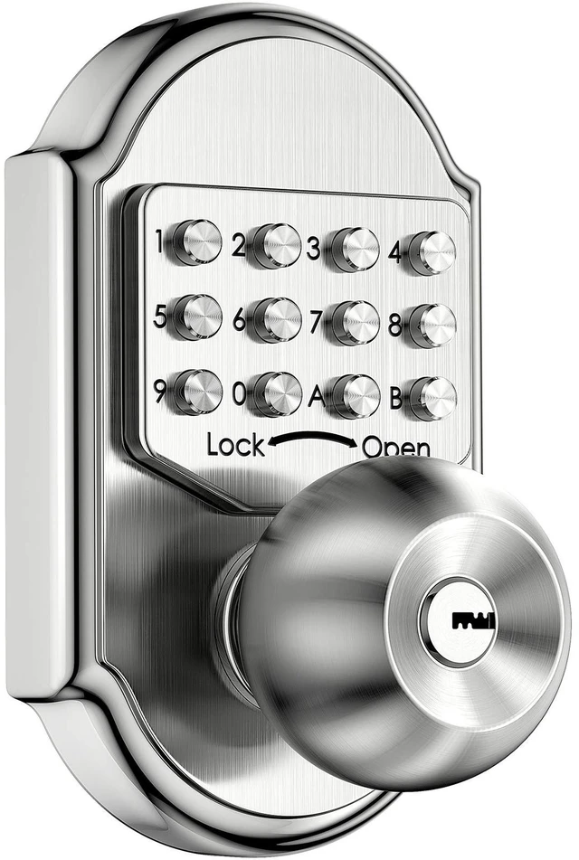 Main image of Keyless Entry Keypad Deadbolt Door Lock 304 Stainless Steel Sabbath Lock 100% Mechanical Shabbos Lock- No Risk of Low Power