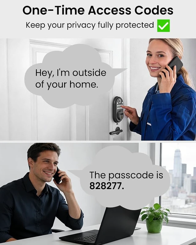 Alt view image 6 of 7 - Fingerprint Door Lock for Front Door, Keyless Entry Smart Deadbolt Lock | Keypad Deadbolt with 2 Keys, Auto Locking, Easy Installation, Modern Digital Lock with Code for Smart Locks & Home Security