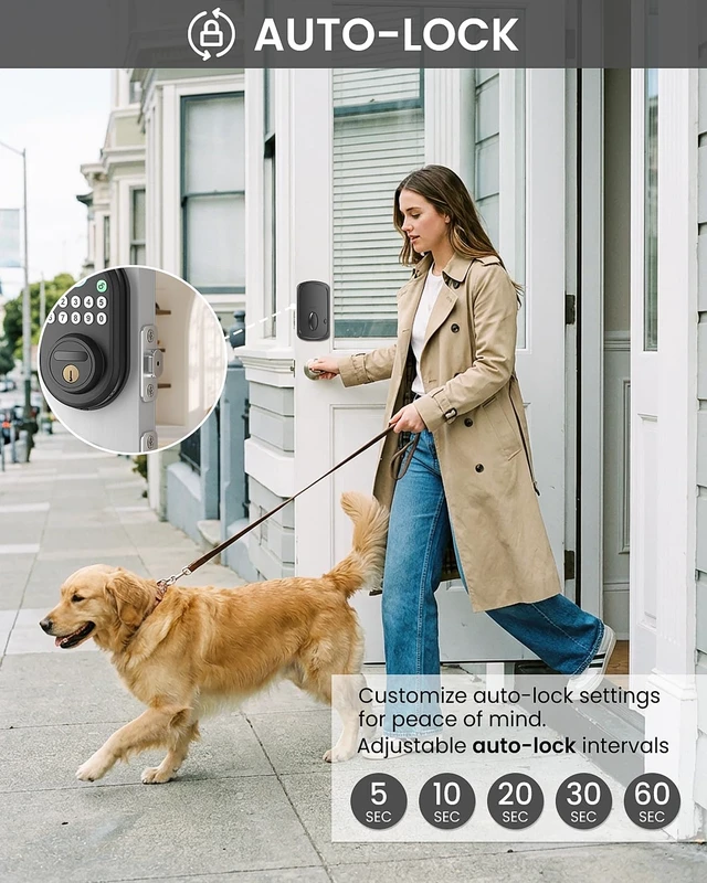 Alt view image 4 of 7 - Fingerprint Door Lock for Front Door, Keyless Entry Smart Deadbolt Lock | Keypad Deadbolt with 2 Keys, Auto Locking, Easy Installation, Modern Digital Lock with Code for Smart Locks & Home Security