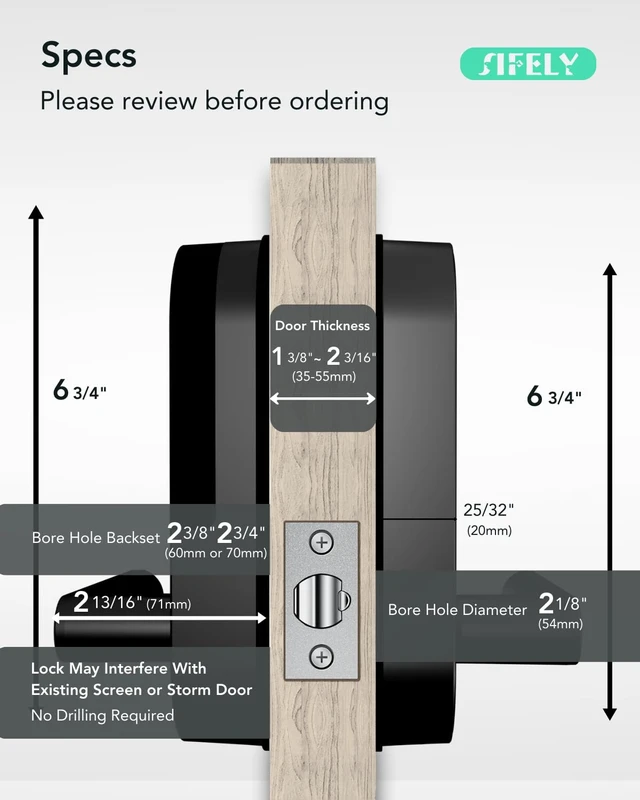 Alt view image 5 of 7 - Keyless Entry Keypad Smart Door Lock with Handle & Knob Digital Deadbolt for Front, Bedroom, Office & Interior Doors, App Control for Airbnb, Guests & Kids, Easy DIY Install (No Fingerprint)