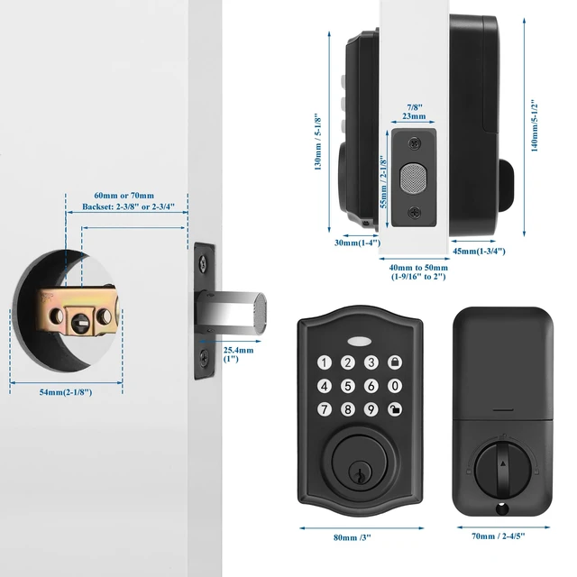 Alt view image 2 of 6 - Keyless Entry Door Lock, Smart Deadbolt Auto Lock with Electronic Keypad, Easy Installation & Setting Design Ideal for Front Door, Home, Apartment, Storehouse