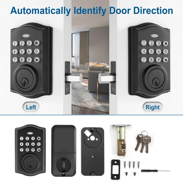 Alt view image 6 of 6 - Keyless Entry Door Lock, Smart Deadbolt Auto Lock with Electronic Keypad, Easy Installation & Setting Design Ideal for Front Door, Home, Apartment, Storehouse