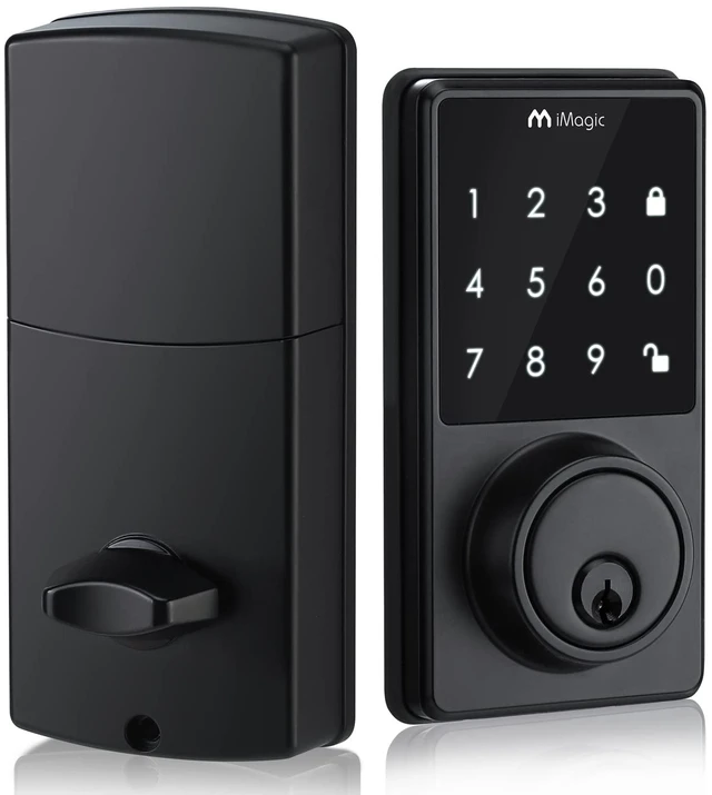 Main image of Touch Screen Deadbolt, Lock Auto Lock, Matte Black