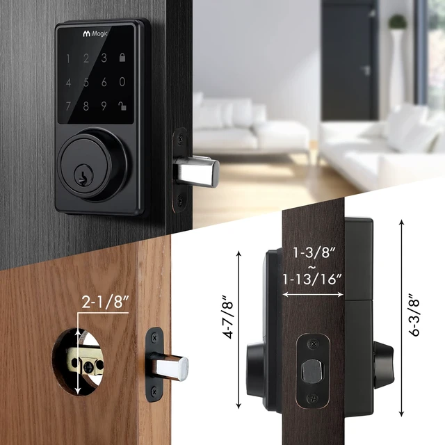 Alt view image 2 of 7 - Touch Screen Deadbolt, Lock Auto Lock, Matte Black