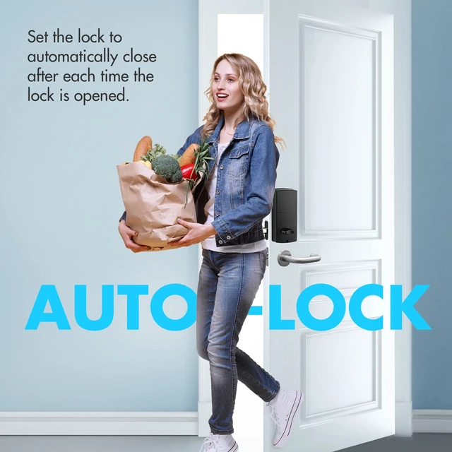 Alt view image 6 of 7 - Touch Screen Deadbolt, Lock Auto Lock, Matte Black