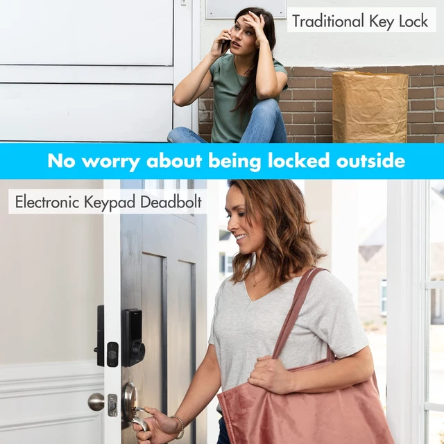 Alt view image 7 of 7 - Touch Screen Deadbolt, Lock Auto Lock, Matte Black