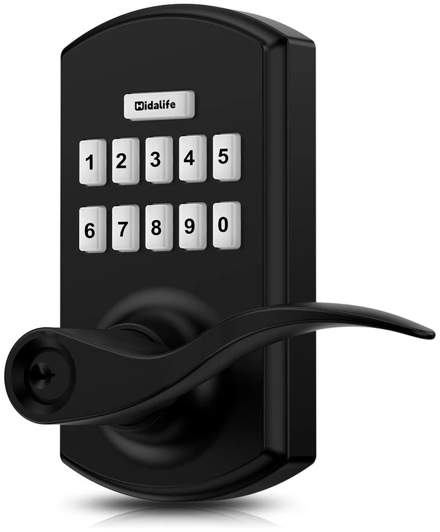 Main image of Keypad Smart Door Lock with Handle Keyless Entry Electronic Digital Dnob | 20 User Codes One-Time Codes Anti-Peep Auto-Lock Timer Passage Mode Silent Option Easy DIY Install Secure & Convenient