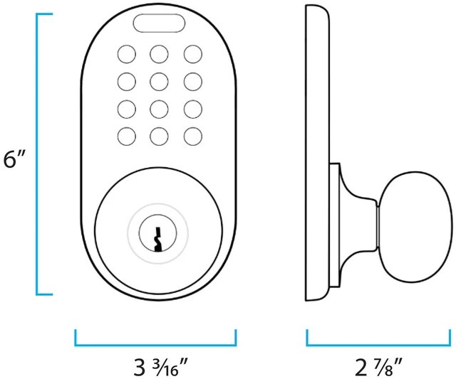 Alt view image 3 of 6 - DKK-02SN Indoor Electronic Touchpad Keyless Entry Door Lock, Satin Nickel