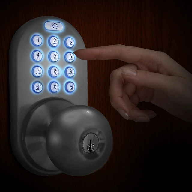Alt view image 5 of 6 - DKK-02SN Indoor Electronic Touchpad Keyless Entry Door Lock, Satin Nickel