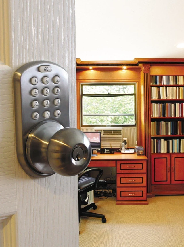 Alt view image 6 of 6 - DKK-02SN Indoor Electronic Touchpad Keyless Entry Door Lock, Satin Nickel